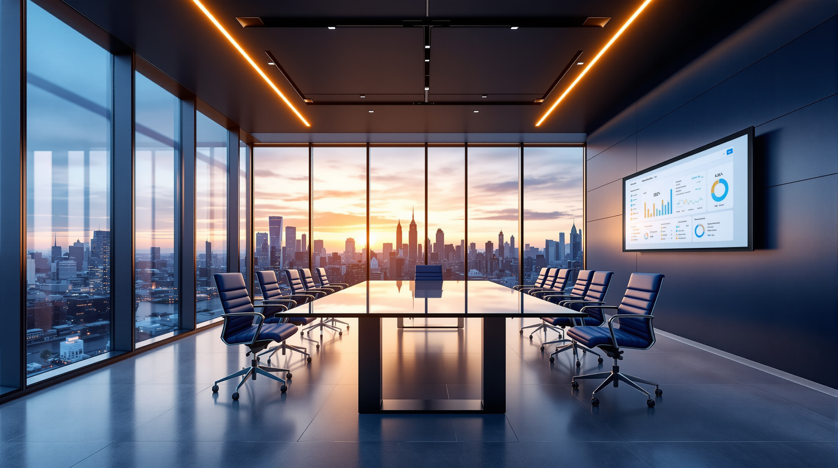 Executive boardroom representing corporate business strategy