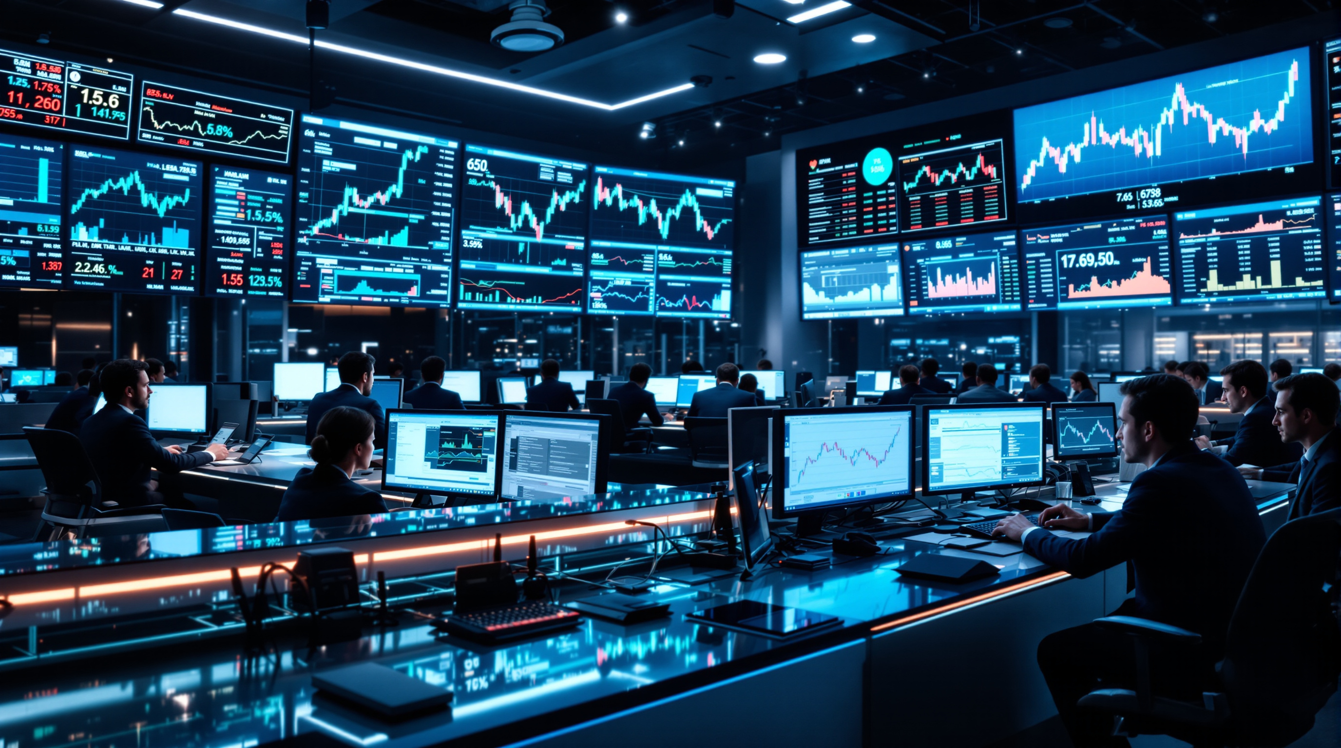 ACN Press modern newsroom with business journalists at work